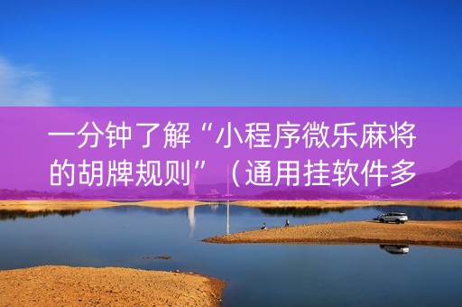一分钟了解“小程序微乐麻将的胡牌规则”（通用挂软件多少钱)