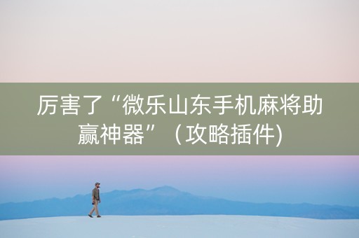 厉害了“微乐山东手机麻将助赢神器”（攻略插件)