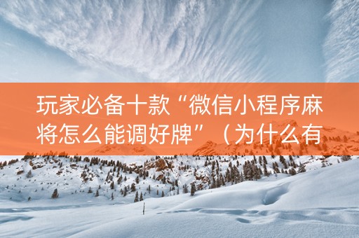 玩家必备十款“微信小程序麻将怎么能调好牌”（为什么有人一直赢)