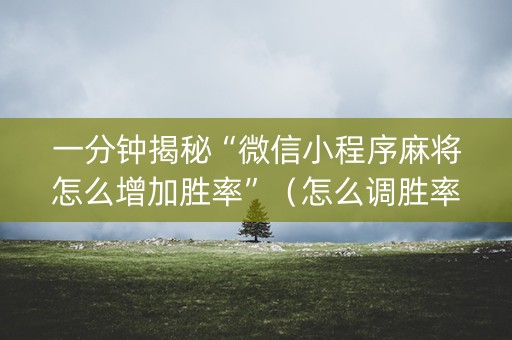 一分钟揭秘“微信小程序麻将怎么增加胜率”（怎么调胜率)
