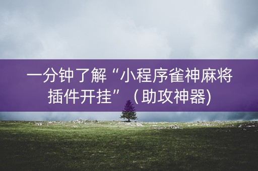 一分钟了解“小程序雀神麻将插件开挂”（助攻神器)