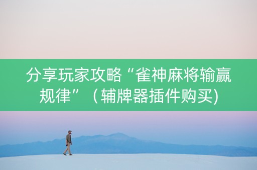 分享玩家攻略“雀神麻将输赢规律”（辅牌器插件购买)