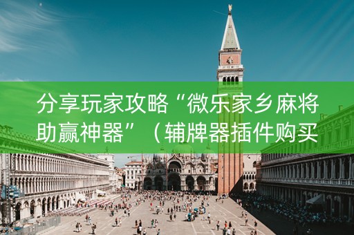分享玩家攻略“微乐家乡麻将助赢神器”（辅牌器插件购买)