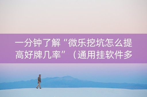 一分钟了解“微乐挖坑怎么提高好牌几率”（通用挂软件多少钱)