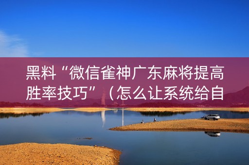 黑料“微信雀神广东麻将提高胜率技巧”（怎么让系统给自己好牌)