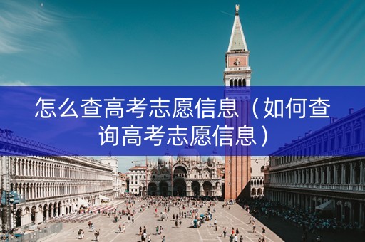 怎么查高考志愿信息（如何查询高考志愿信息）