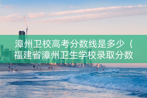漳州卫校高考分数线是多少（福建省漳州卫生学校录取分数）