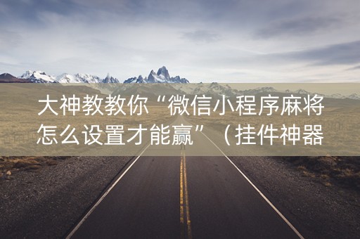 大神教教你“微信小程序麻将怎么设置才能赢”（挂件神器)