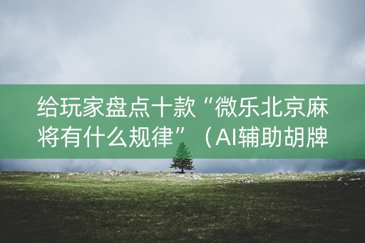 给玩家盘点十款“微乐北京麻将有什么规律”（AI辅助胡牌规则)