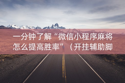 一分钟了解“微信小程序麻将怎么提高胜率”（开挂辅助脚本)