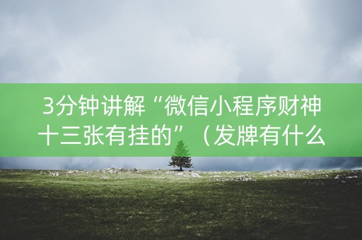 3分钟讲解“微信小程序财神十三张有挂的”（发牌有什么规律吗)