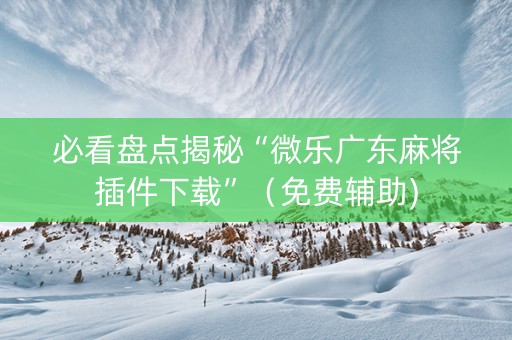 必看盘点揭秘“微乐广东麻将插件下载”（免费辅助)
