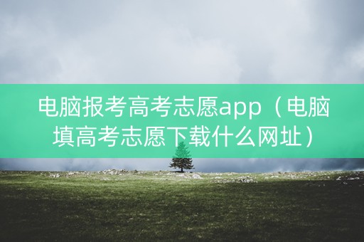 电脑报考高考志愿app（电脑填高考志愿下载什么网址）