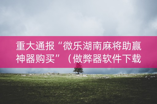重大通报“微乐湖南麻将助赢神器购买”（做弊器软件下载)