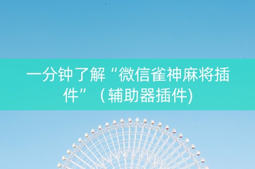 一分钟了解“微信雀神麻将插件”（辅助器插件)