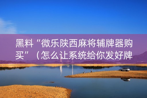 黑料“微乐陕西麻将辅牌器购买”（怎么让系统给你发好牌)