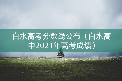 白水高考分数线公布（白水高中2021年高考成绩）