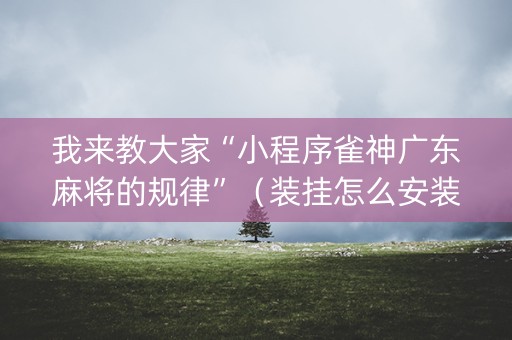 我来教大家“小程序雀神广东麻将的规律”（装挂怎么安装)