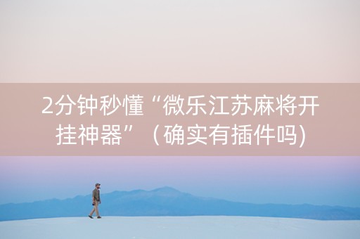 2分钟秒懂“微乐江苏麻将开挂神器”（确实有插件吗)