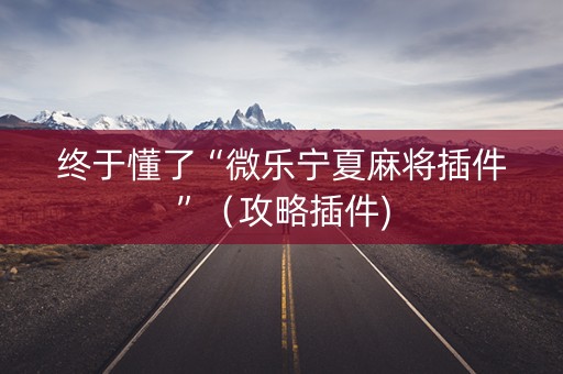 终于懂了“微乐宁夏麻将插件”（攻略插件)