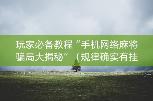 玩家必备教程“手机网络麻将骗局大揭秘”（规律确实有挂)