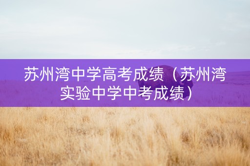 苏州湾中学高考成绩（苏州湾实验中学中考成绩）