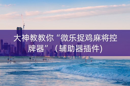 大神教教你“微乐捉鸡麻将控牌器”（辅助器插件)
