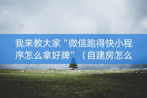 我来教大家“微信跑得快小程序怎么拿好牌”（自建房怎么拿好牌)
