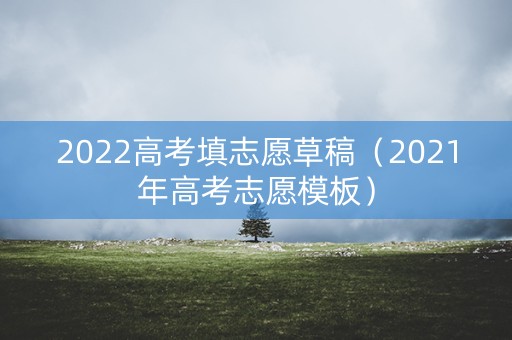 2022高考填志愿草稿（2021年高考志愿模板）
