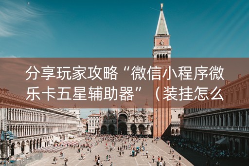 分享玩家攻略“微信小程序微乐卡五星辅助器”（装挂怎么安装)