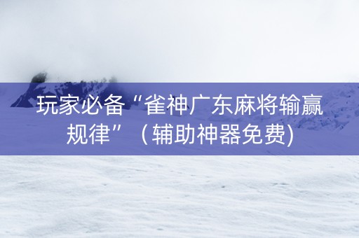 玩家必备“雀神广东麻将输赢规律”（辅助神器免费)