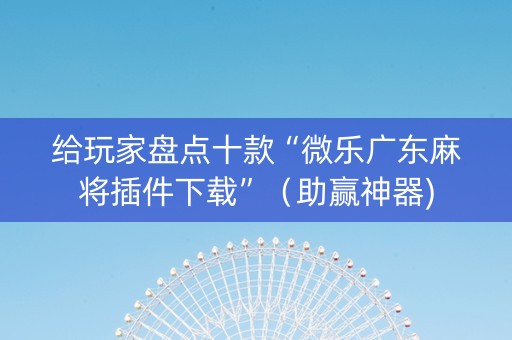 给玩家盘点十款“微乐广东麻将插件下载”（助赢神器)