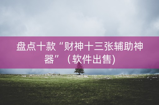 盘点十款“财神十三张辅助神器”（软件出售)