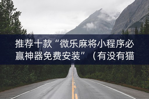 推荐十款“微乐麻将小程序必赢神器免费安装”（有没有猫腻)
