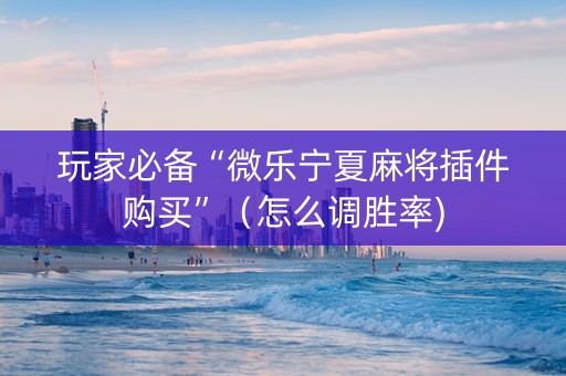 玩家必备“微乐宁夏麻将插件购买”（怎么调胜率)