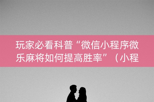 玩家必看科普“微信小程序微乐麻将如何提高胜率”（小程序控牌器)
