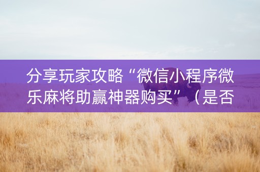 分享玩家攻略“微信小程序微乐麻将助赢神器购买”（是否能开挂)