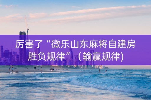 厉害了“微乐山东麻将自建房胜负规律”（输赢规律)