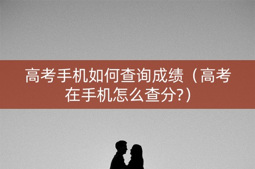 高考手机如何查询成绩（高考在手机怎么查分?）