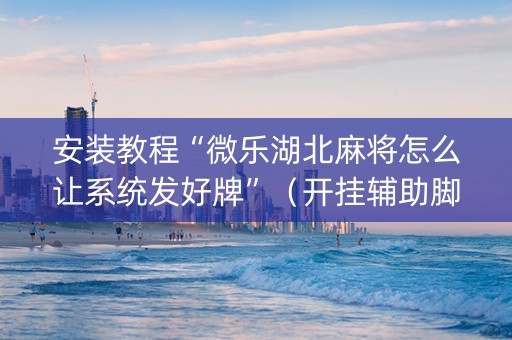 安装教程“微乐湖北麻将怎么让系统发好牌”（开挂辅助脚本)