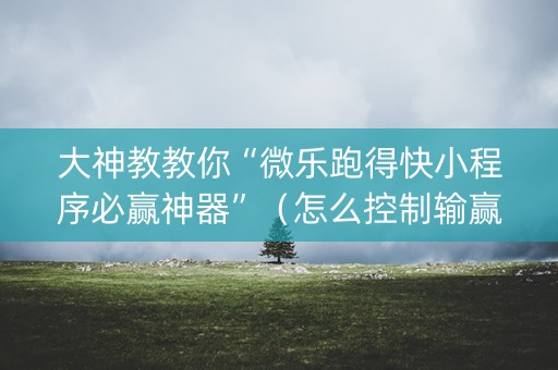 大神教教你“微乐跑得快小程序必赢神器”（怎么控制输赢)