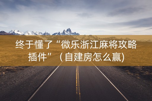 终于懂了“微乐浙江麻将攻略插件”（自建房怎么赢)