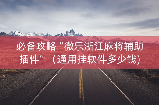 必备攻略“微乐浙江麻将辅助插件”（通用挂软件多少钱)