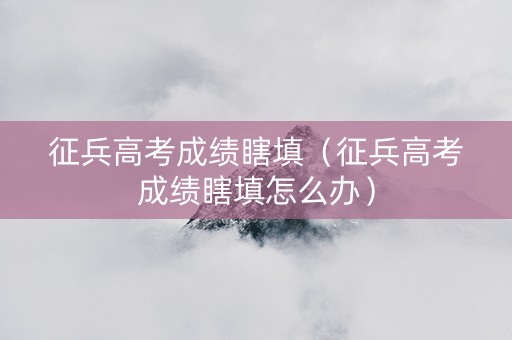 征兵高考成绩瞎填（征兵高考成绩瞎填怎么办）