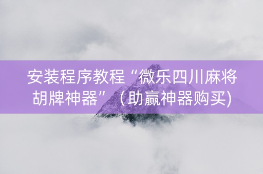 安装程序教程“微乐四川麻将胡牌神器”（助赢神器购买)