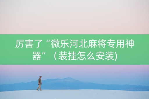 厉害了“微乐河北麻将专用神器”（装挂怎么安装)