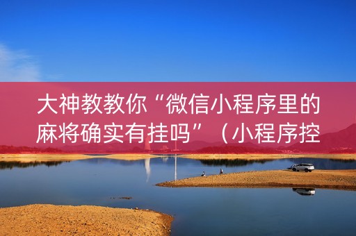 大神教教你“微信小程序里的麻将确实有挂吗”（小程序控牌器)