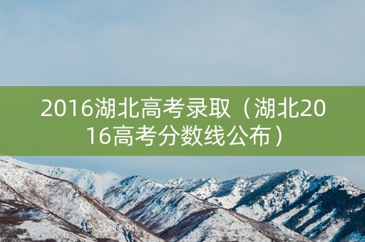 2016湖北高考录取（湖北2016高考分数线公布）