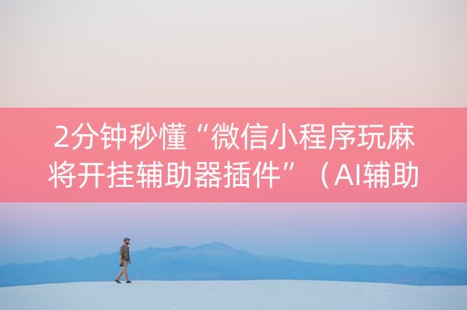 2分钟秒懂“微信小程序玩麻将开挂辅助器插件”（AI辅助胡牌规则)