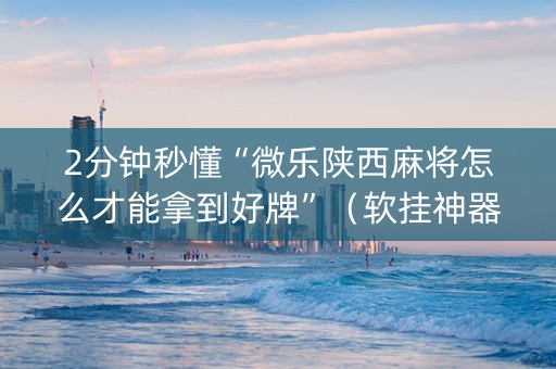 2分钟秒懂“微乐陕西麻将怎么才能拿到好牌”（软挂神器)